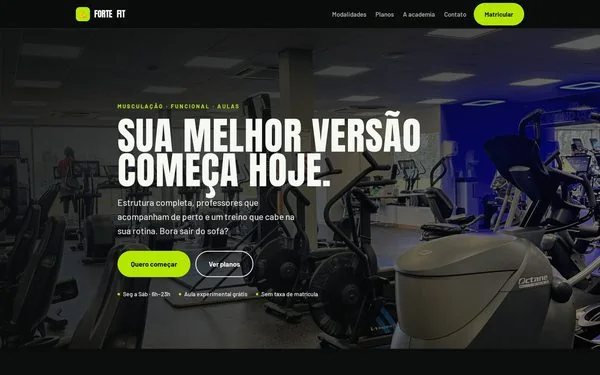 Site de academia