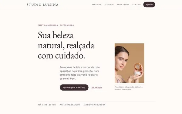 Site de clínica de estética
