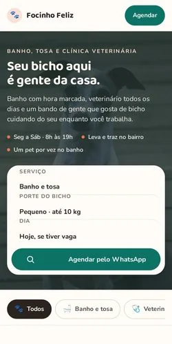 Site de pet shop aberto no celular