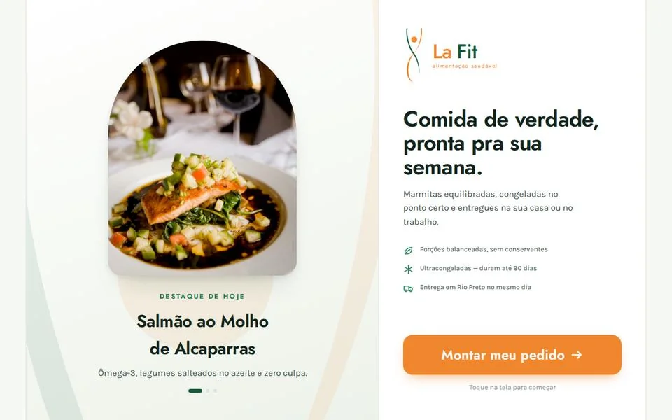 Tela inicial do totem La Fit no display do cliente